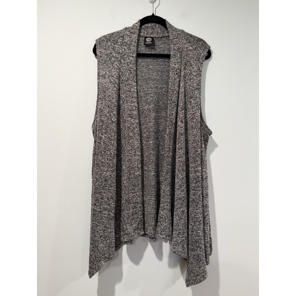 Bobeau Sleeveless Vest Cardigan Womens 2XL Grey Open Front Office Career Travel